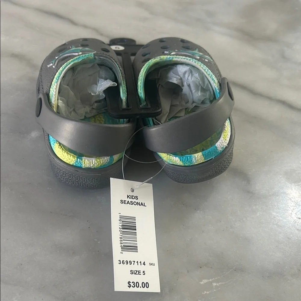 Gray Water Shoes with Ocean-Themed Charms